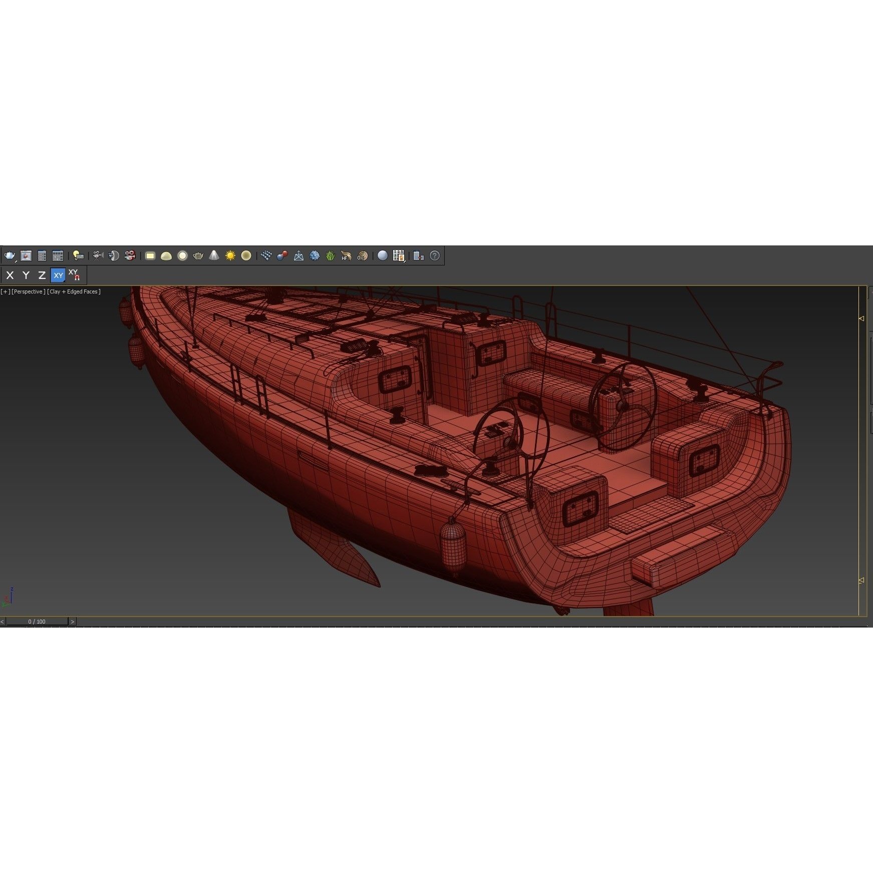 Sailboat - Game-Ready 3D Model - View 8