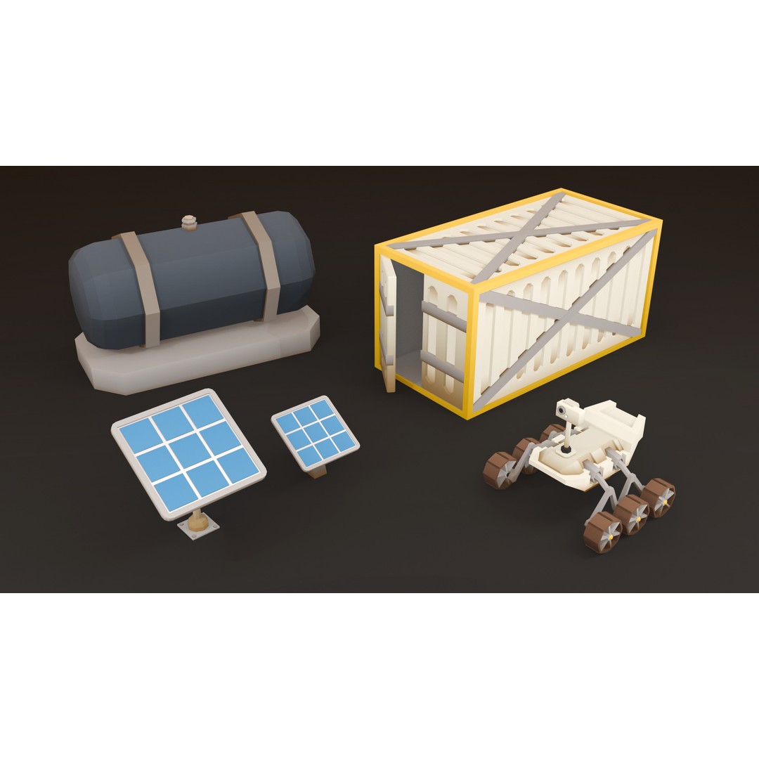 Mars Colony 3D Model – Low Poly Asset Pack for Games and Animation - View 23