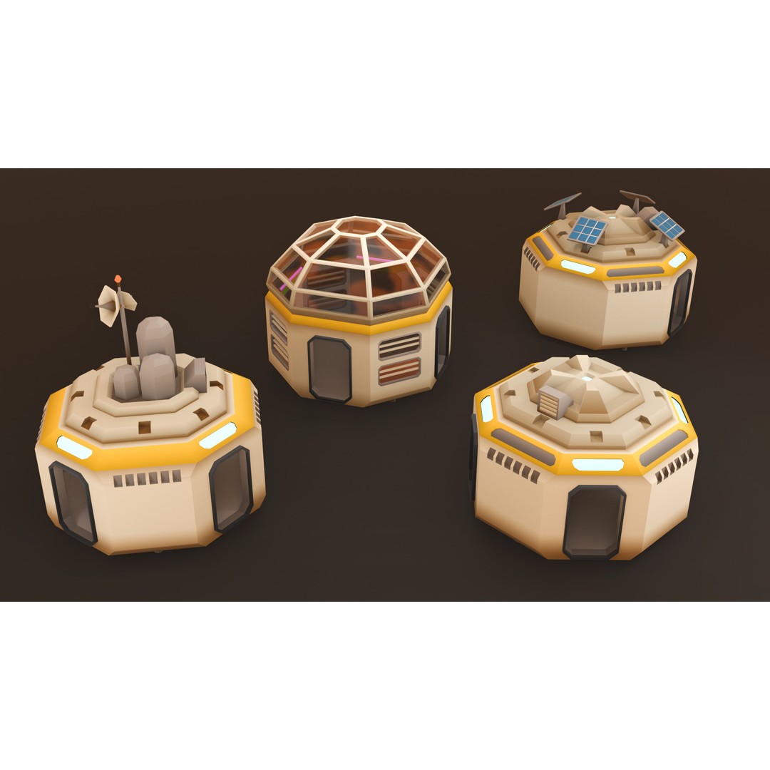 Mars Colony 3D Model – Low Poly Asset Pack for Games and Animation - View 25