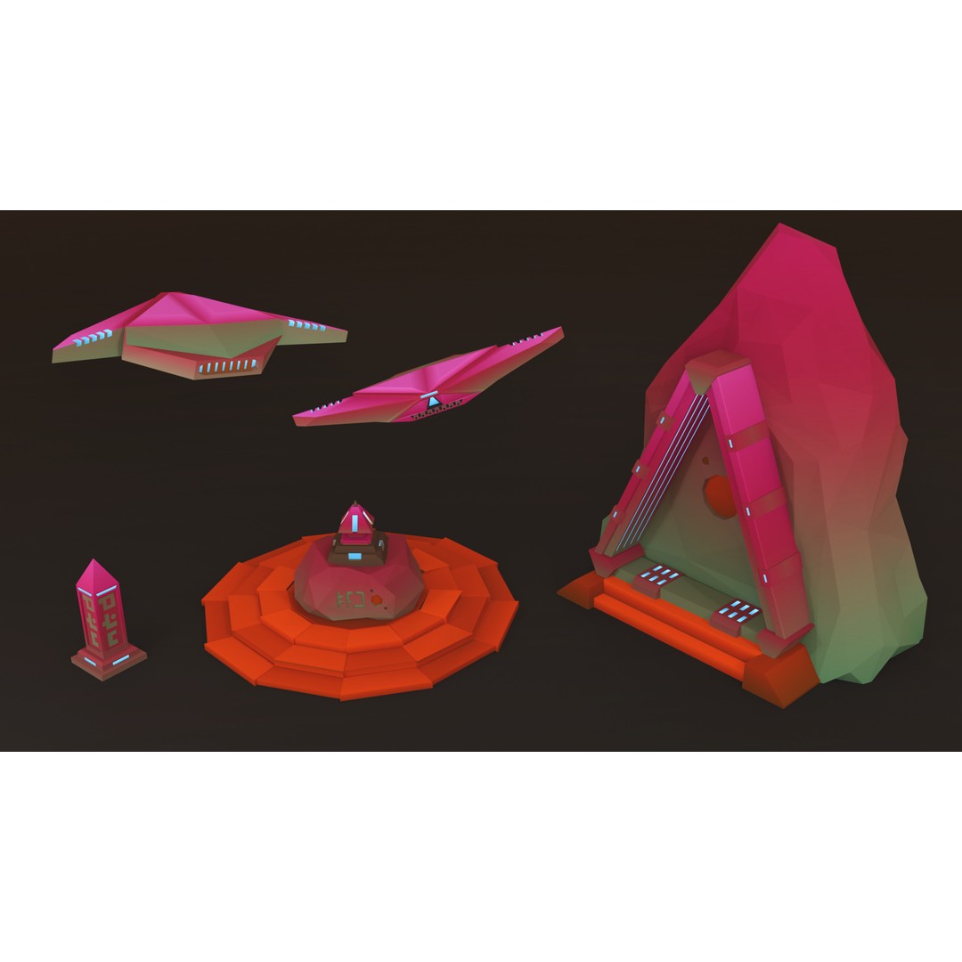 Mars Colony 3D Model – Low Poly Asset Pack for Games and Animation - View 29