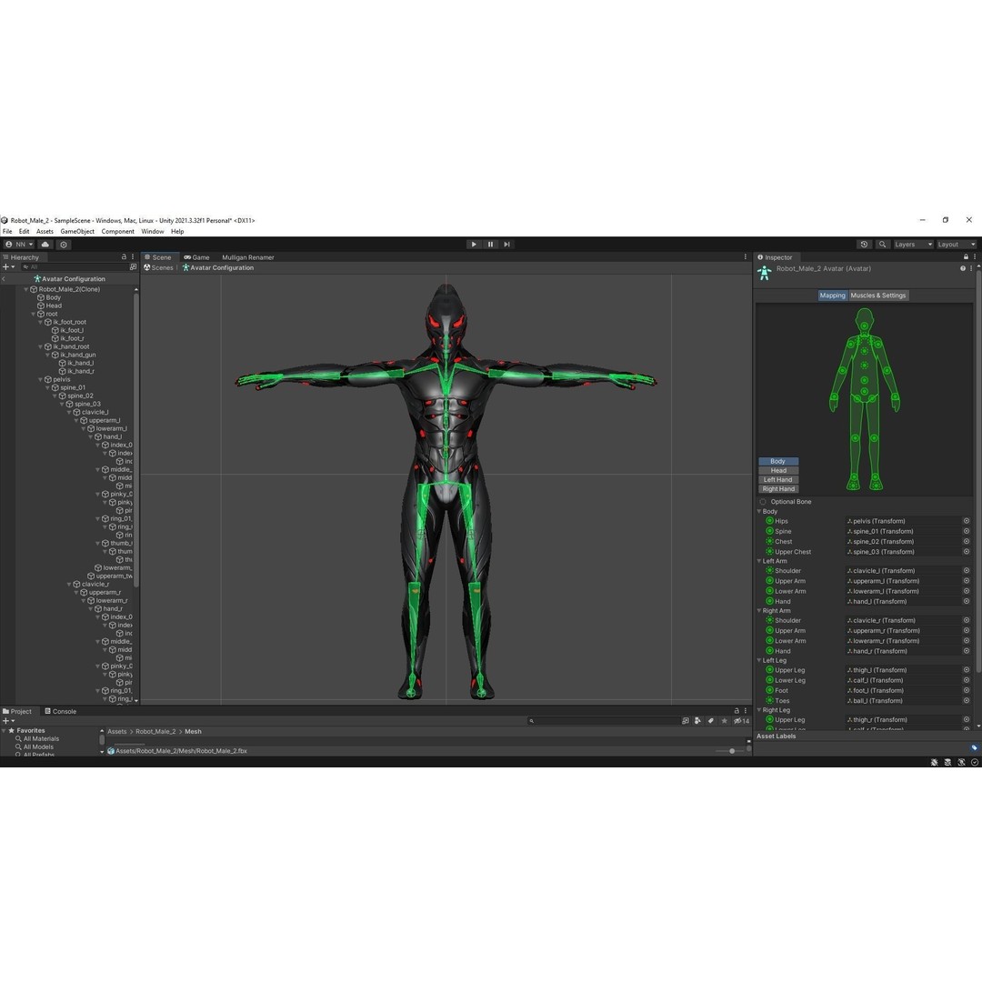 Robot Male 2 3D Model – Low Poly Rigged Character for Unreal Engine