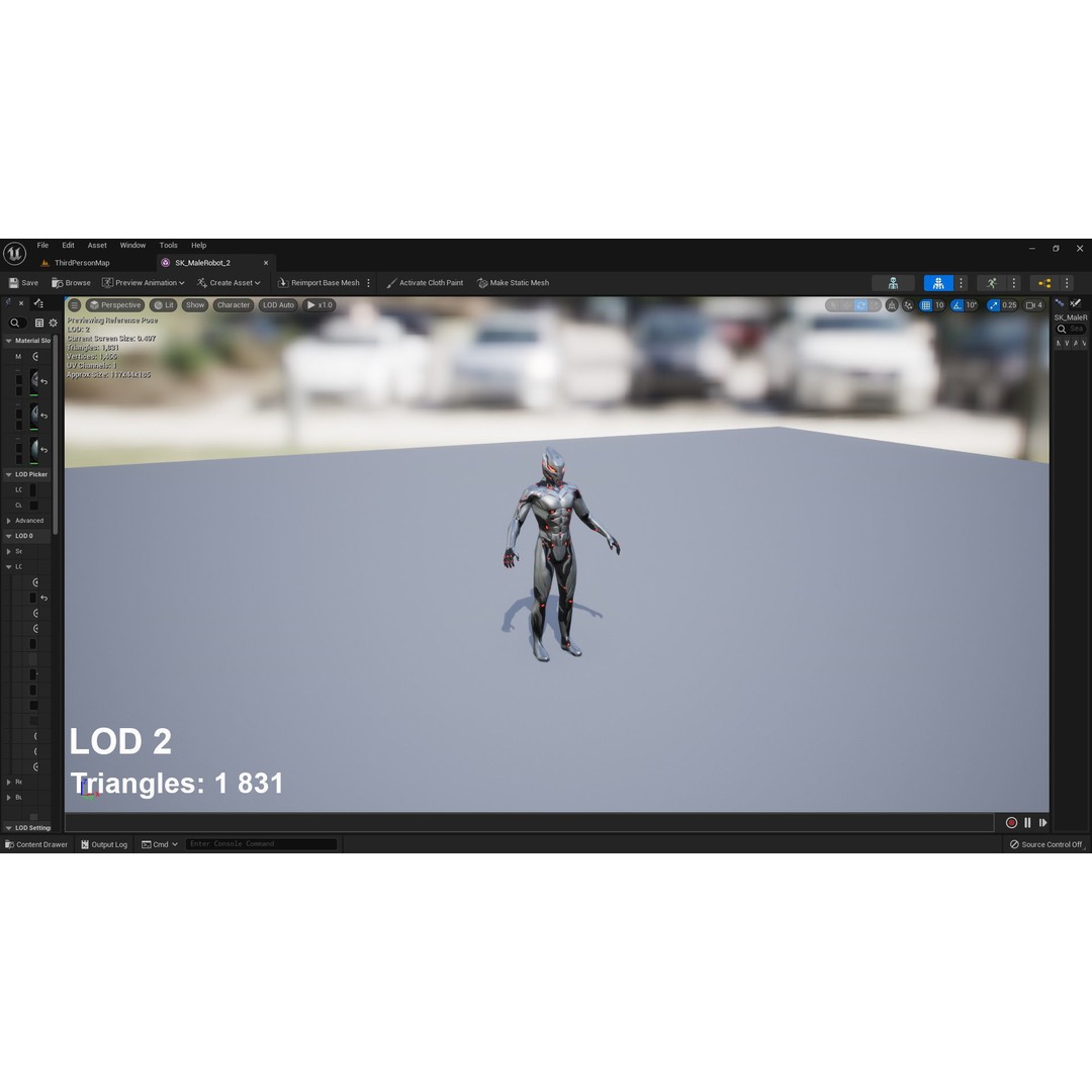 Robot Male 2 3D Model – Low Poly Rigged Character for Unreal Engine - View 10