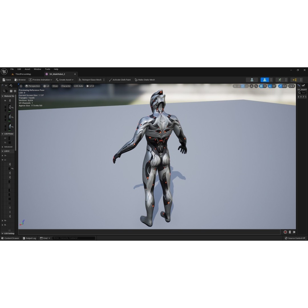 Robot Male 2 3D Model – Low Poly Rigged Character for Unreal Engine - View 12
