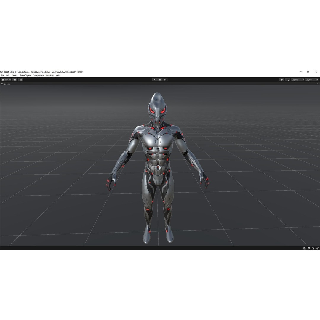 Robot Male 2 3D Model – Low Poly Rigged Character for Unreal Engine - View 18