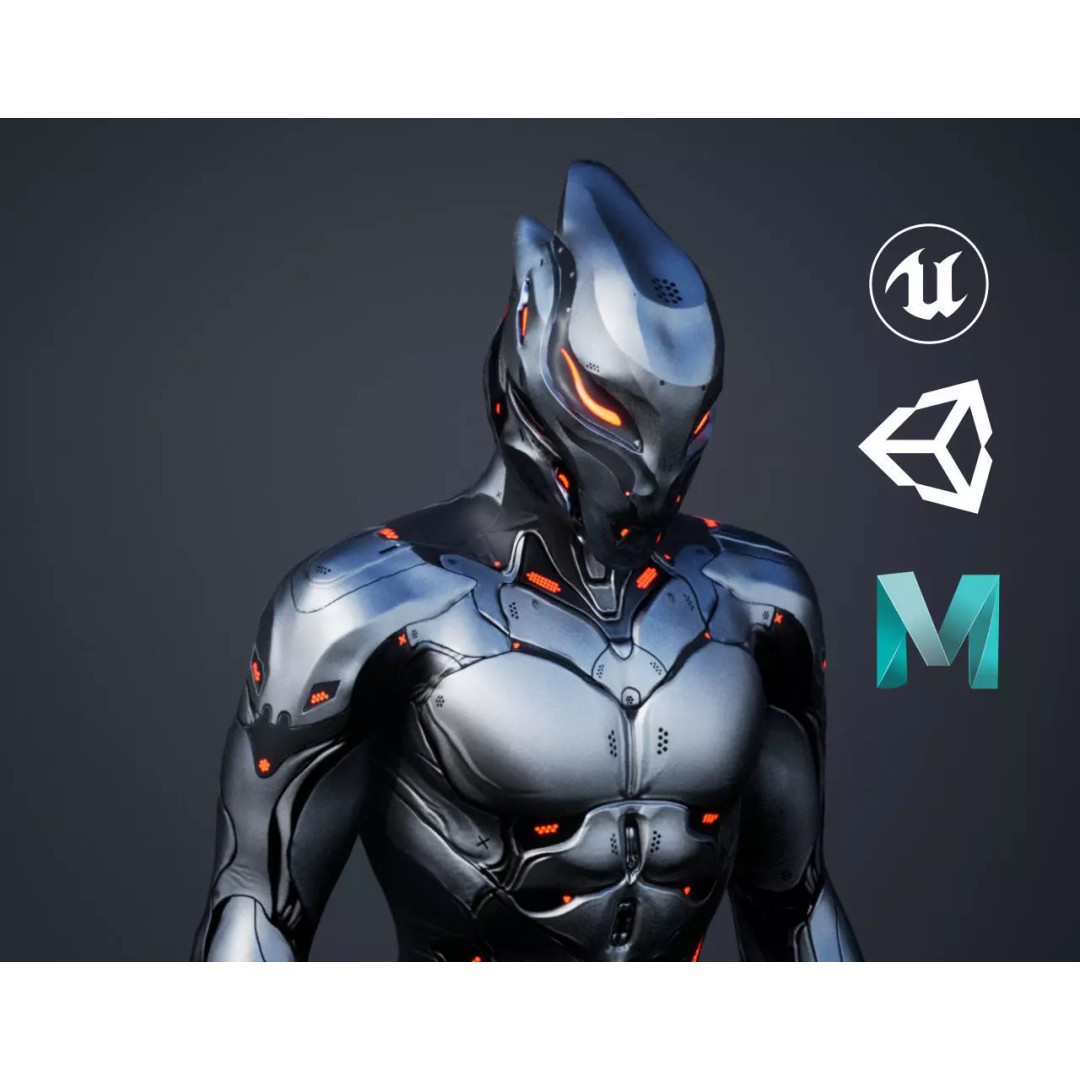 Robot Male 2 3D Model – Low Poly Rigged Character for Unreal Engine - View 2