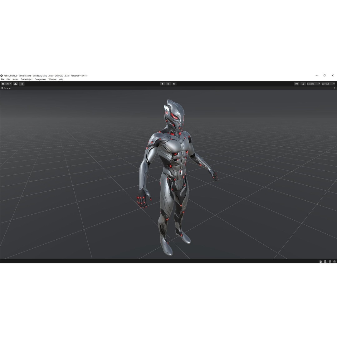 Robot Male 2 3D Model – Low Poly Rigged Character for Unreal Engine - View 21
