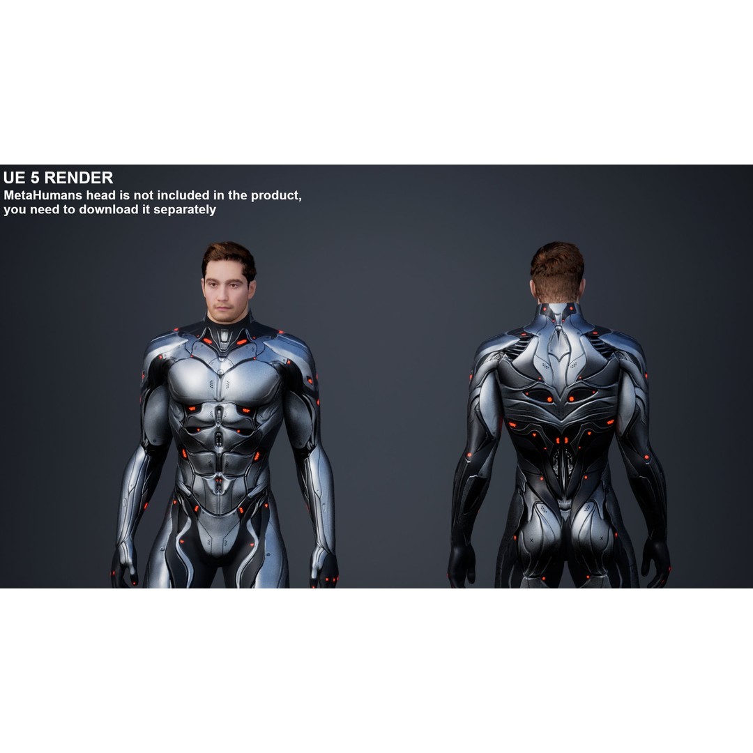 Robot Male 2 3D Model – Low Poly Rigged Character for Unreal Engine - View 5