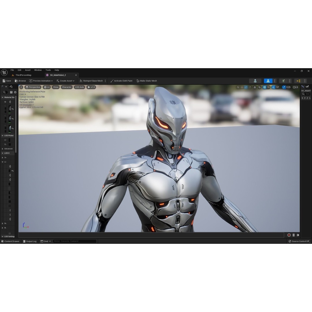 Robot Male 2 3D Model – Low Poly Rigged Character for Unreal Engine - View 6
