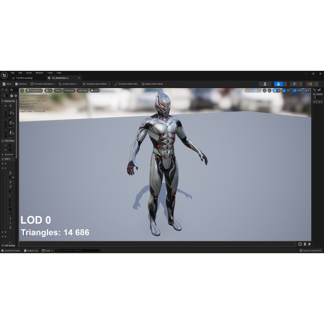 Robot Male 2 3D Model – Low Poly Rigged Character for Unreal Engine - View 8