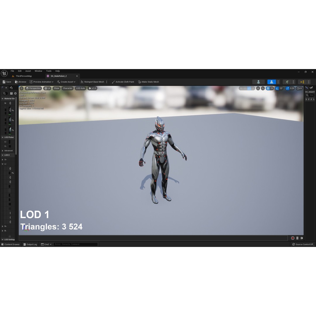 Robot Male 2 3D Model – Low Poly Rigged Character for Unreal Engine - View 9