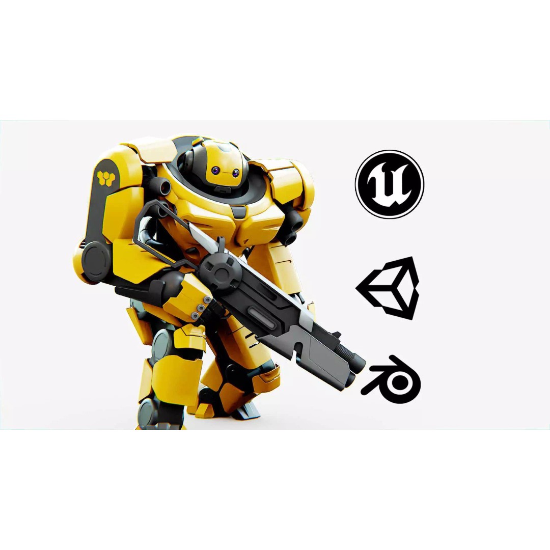 Doom Fighter V-4 3D Model – Rigged Sci-Fi Character for Unity & Unreal - View 2