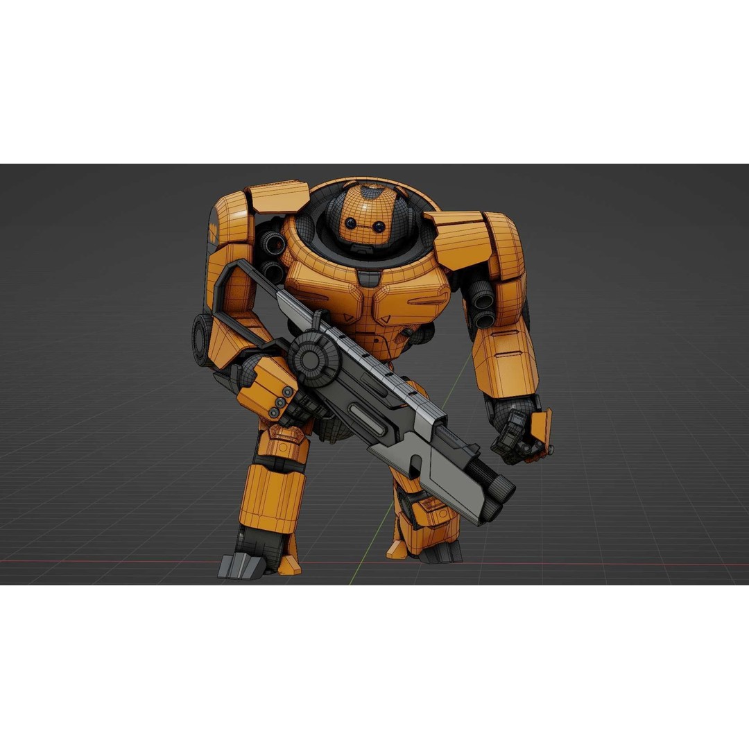 Doom Fighter V-4 3D Model – Rigged Sci-Fi Character for Unity & Unreal - View 37