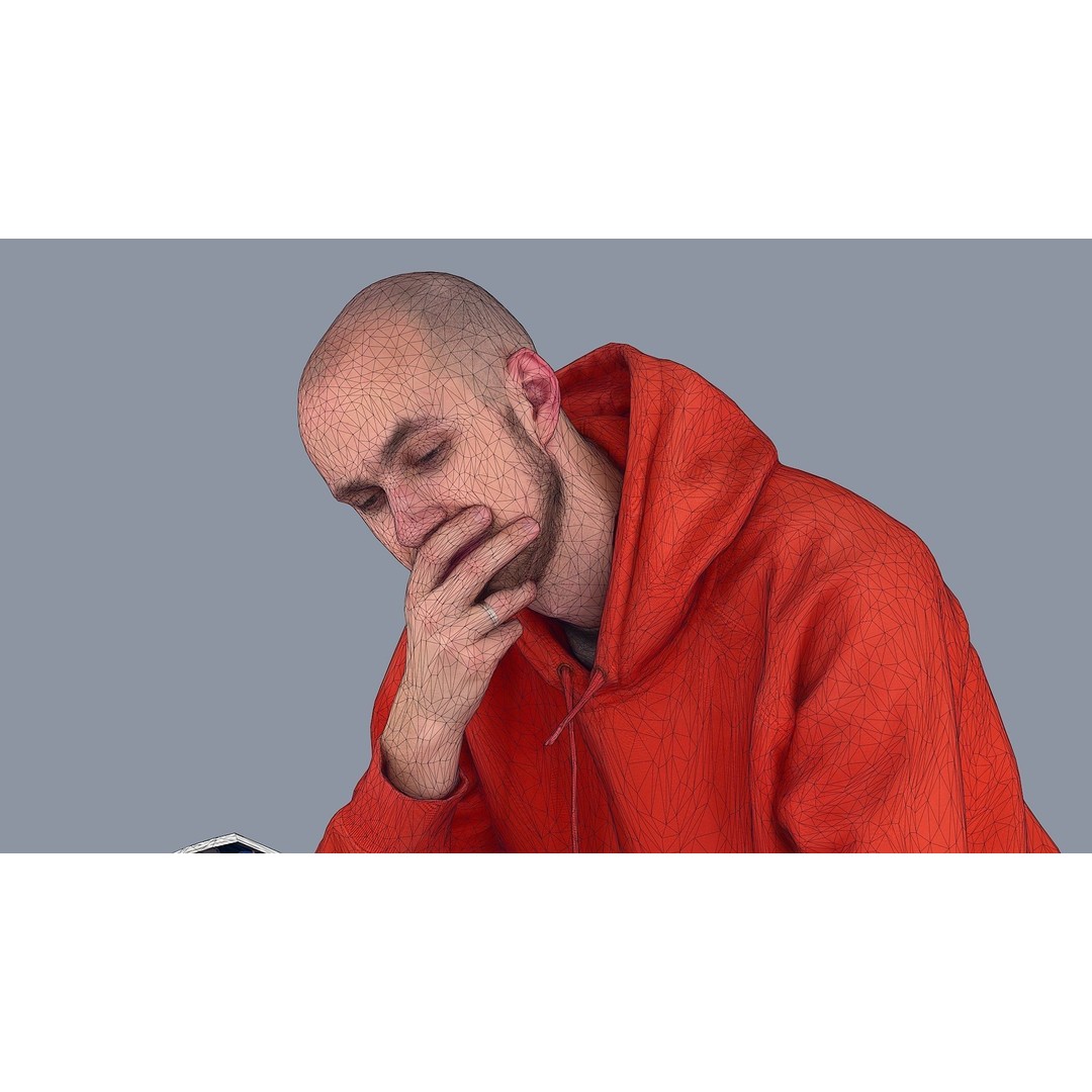 Young Man Reading NASA NEXT 3D Model – Casual Character, FBX - View 10