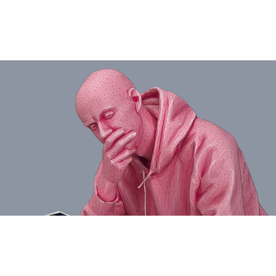 Young Man Reading NASA NEXT 3D Model – Casual Character, FBX - View 11