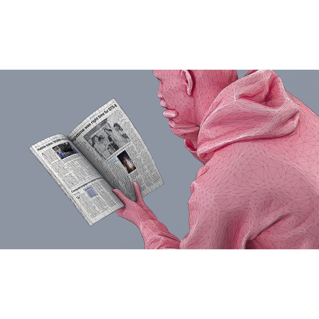 Young Man Reading NASA NEXT 3D Model – Casual Character, FBX - View 13