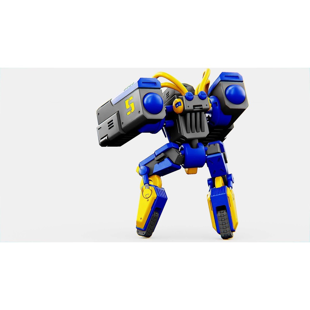 Military Bot B-450 3D Model – Rigged Sci-Fi Character for Unity & Unreal - View 10