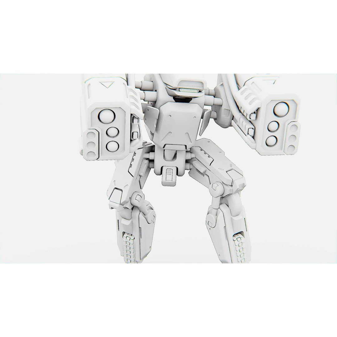 Military Bot B-450 3D Model – Rigged Sci-Fi Character for Unity & Unreal - View 36