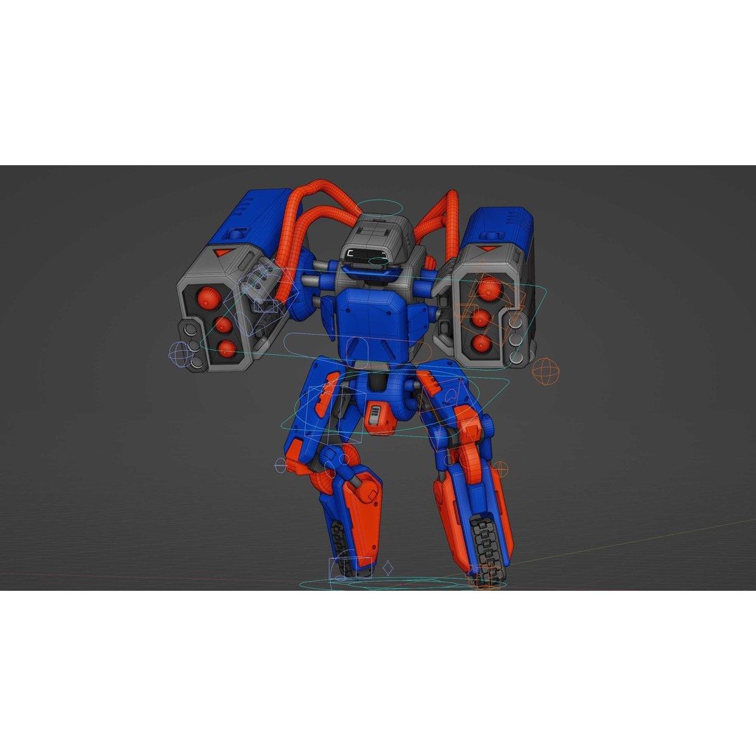 Military Bot B-450 3D Model – Rigged Sci-Fi Character for Unity & Unreal - View 38