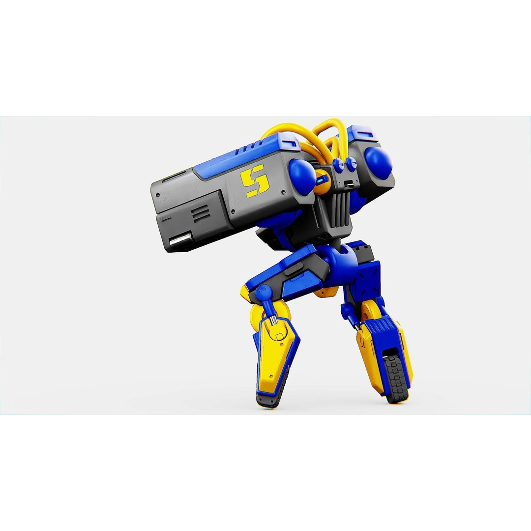 Military Bot B-450 3D Model – Rigged Sci-Fi Character for Unity & Unreal - View 8