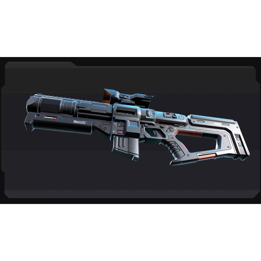 AK8 Heavy MachineGun 3D Model – Low Poly Sci-Fi Weapon, FBX, OBJ - View 5