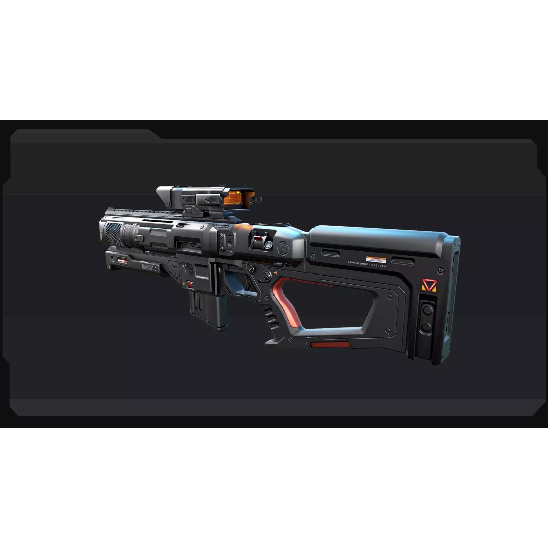 AK8 Heavy MachineGun 3D Model – Low Poly Sci-Fi Weapon, FBX, OBJ - View 6