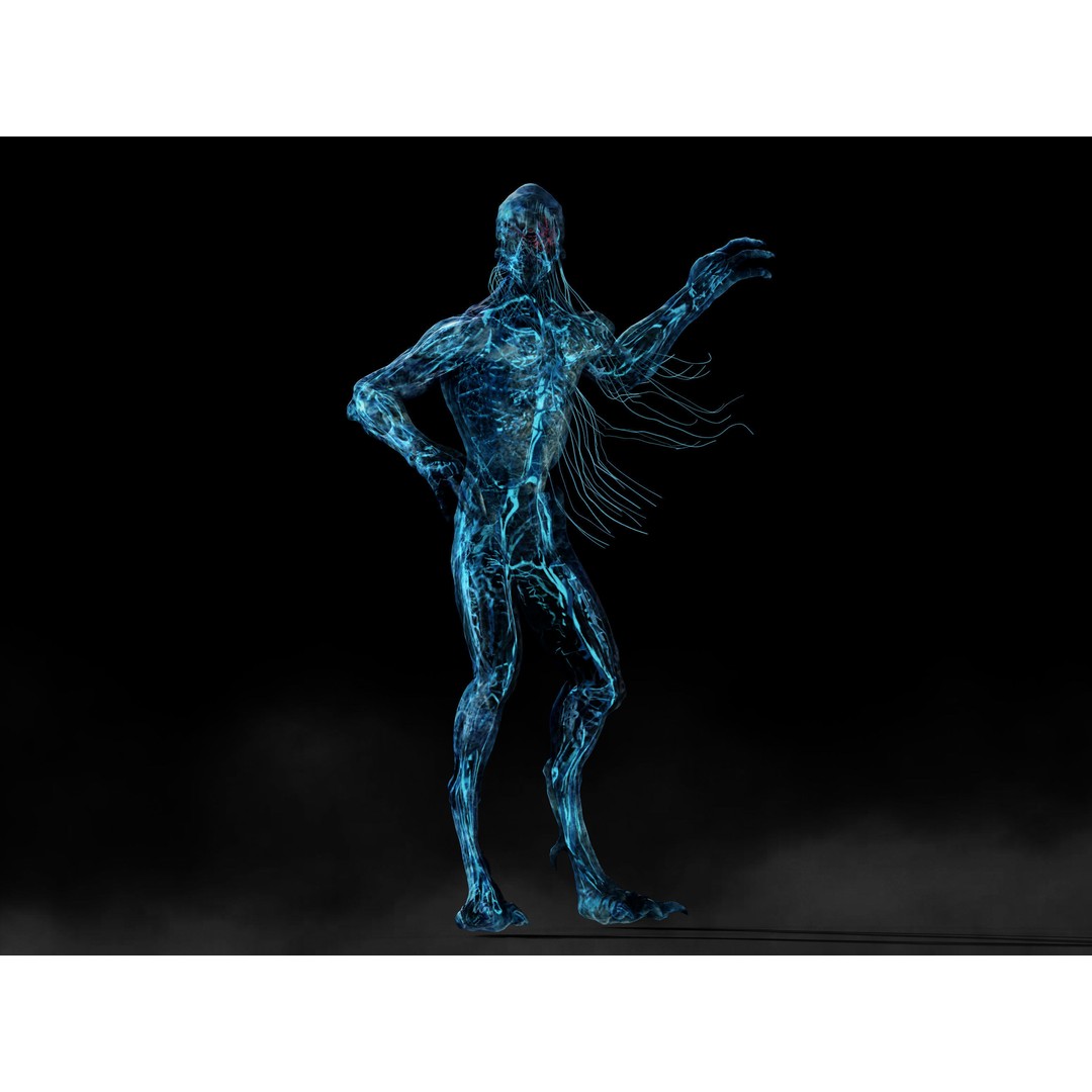 Alien Circulatory System 3D Model – Low Poly Rigged Character, FBX, OBJ - View 6