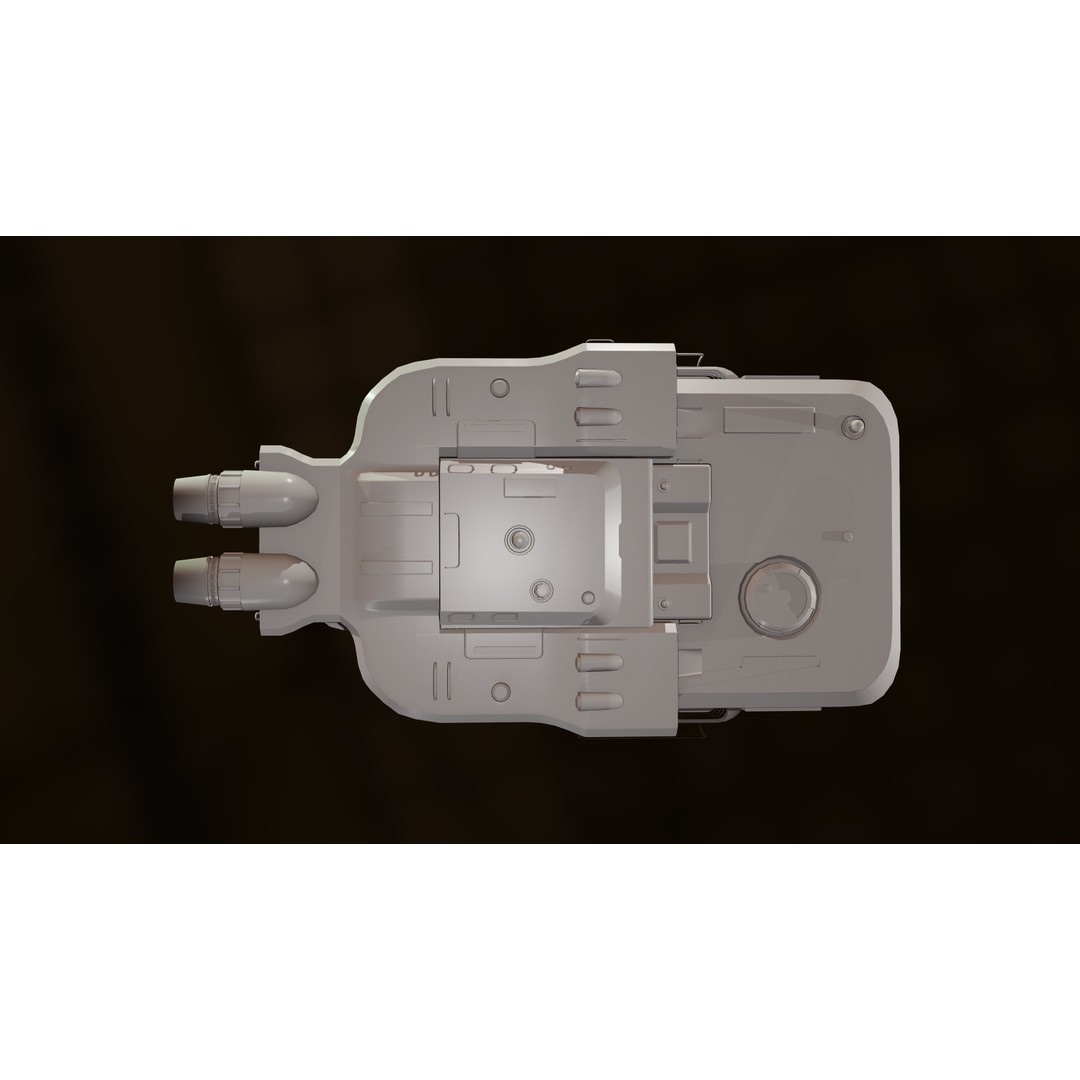 Spaceship S-26 3D Model – Low Poly PBR Game Ready Asset, FBX/OBJ
