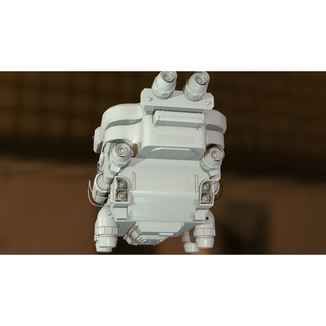 Spaceship S-26 3D Model – Low Poly PBR Game Ready Asset, FBX/OBJ - View 10