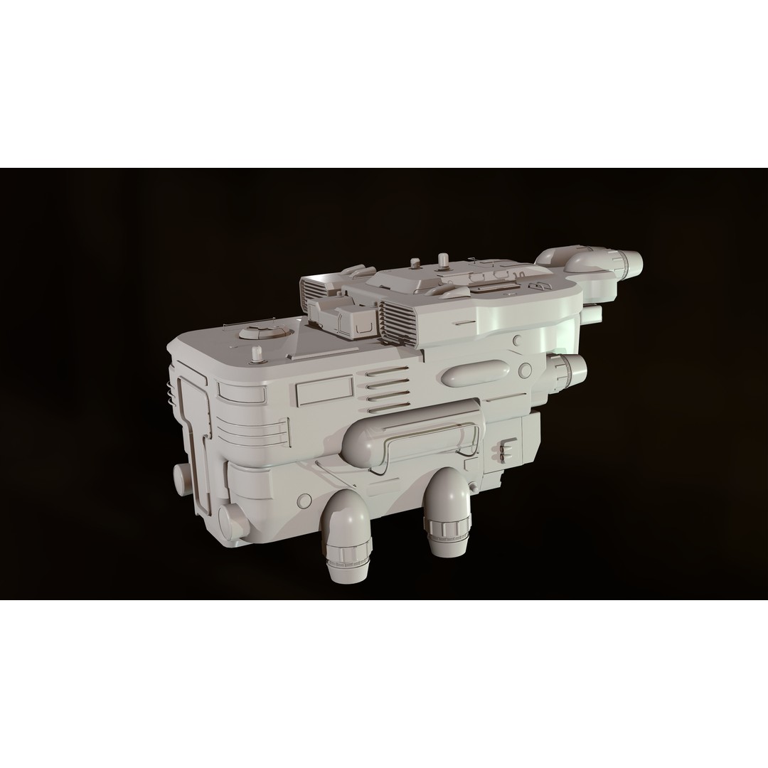 Spaceship S-26 3D Model – Low Poly PBR Game Ready Asset, FBX/OBJ - View 11