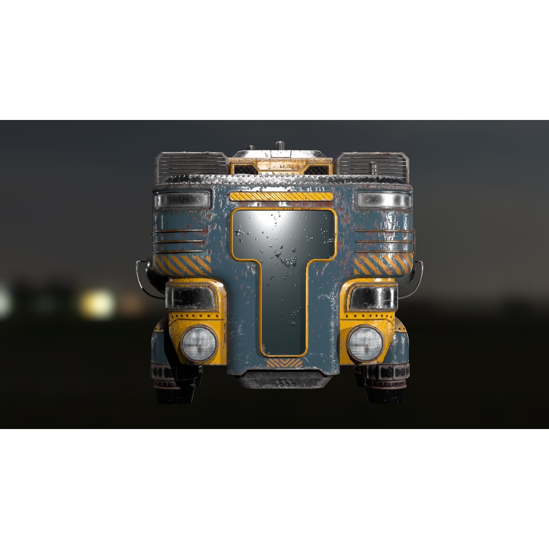 Spaceship S-26 3D Model – Low Poly PBR Game Ready Asset, FBX/OBJ - View 4