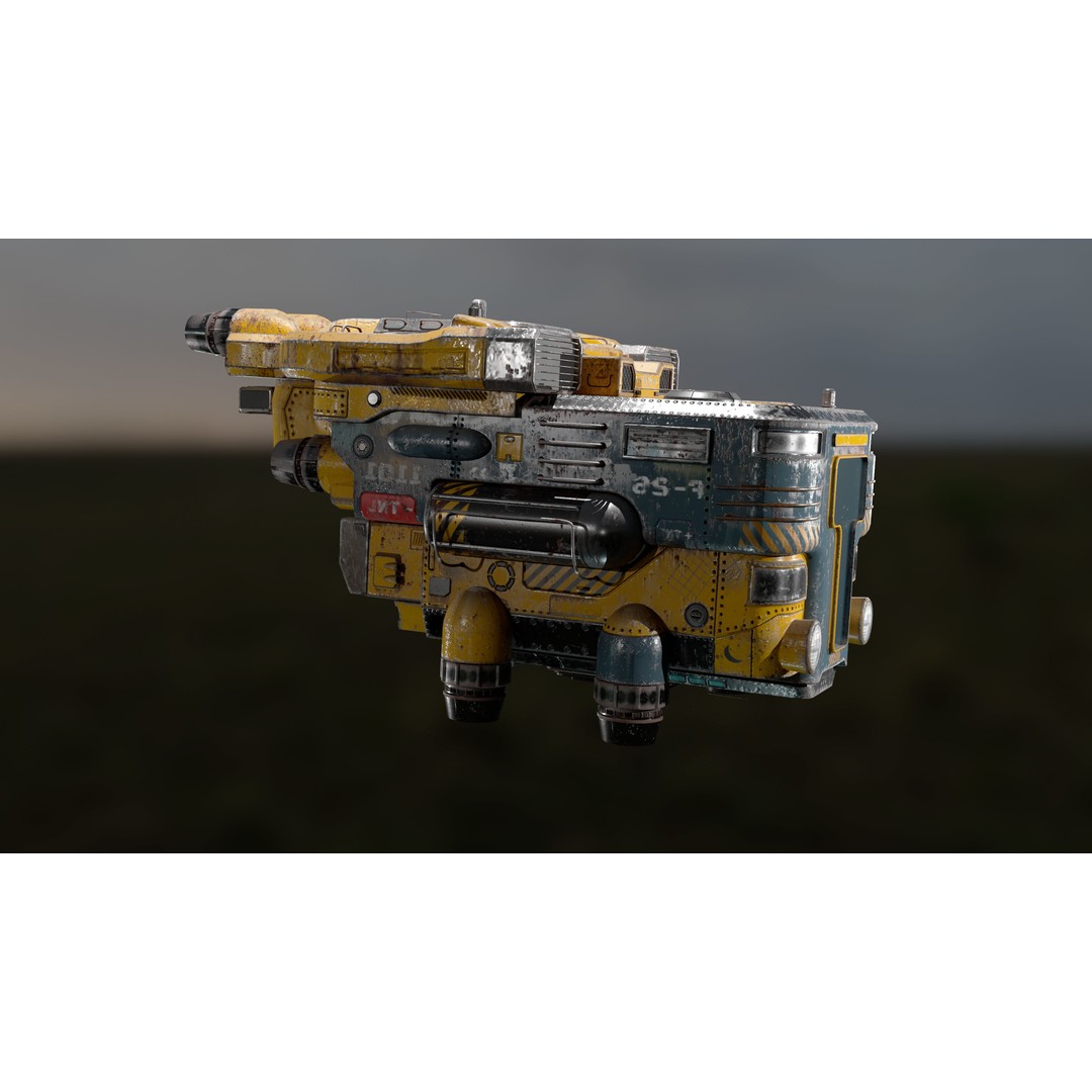 Spaceship S-26 3D Model – Low Poly PBR Game Ready Asset, FBX/OBJ - View 5