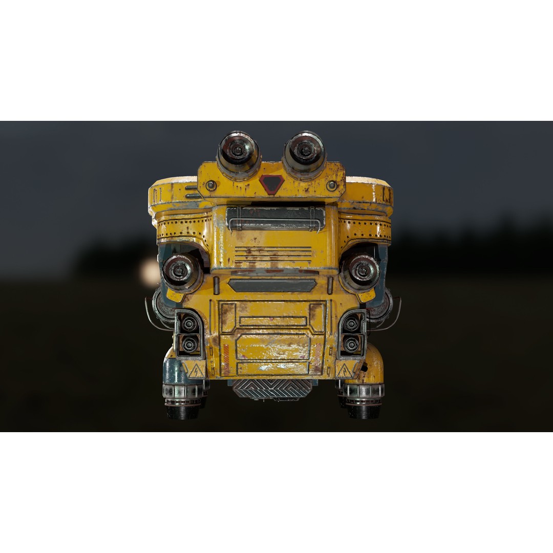 Spaceship S-26 3D Model – Low Poly PBR Game Ready Asset, FBX/OBJ - View 7
