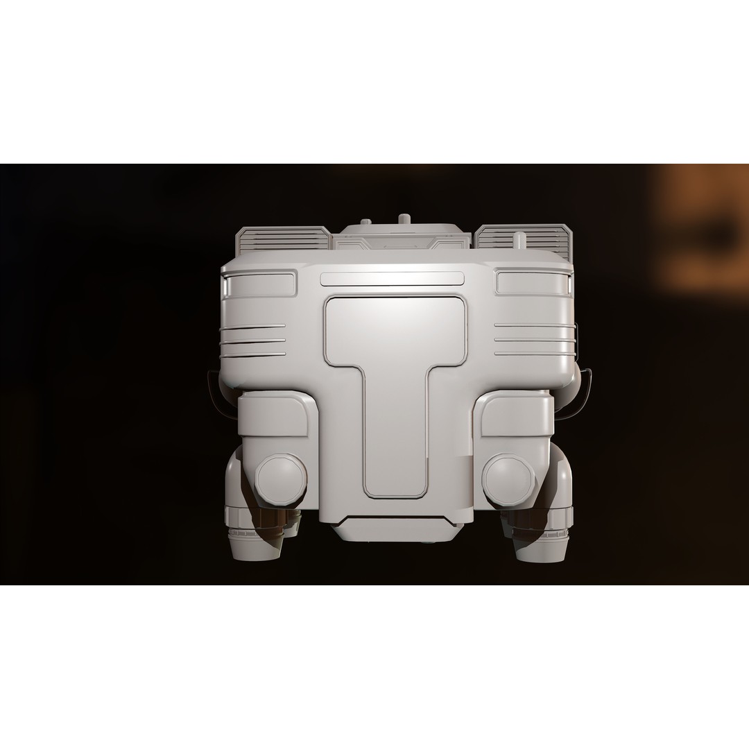 Spaceship S-26 3D Model – Low Poly PBR Game Ready Asset, FBX/OBJ - View 9
