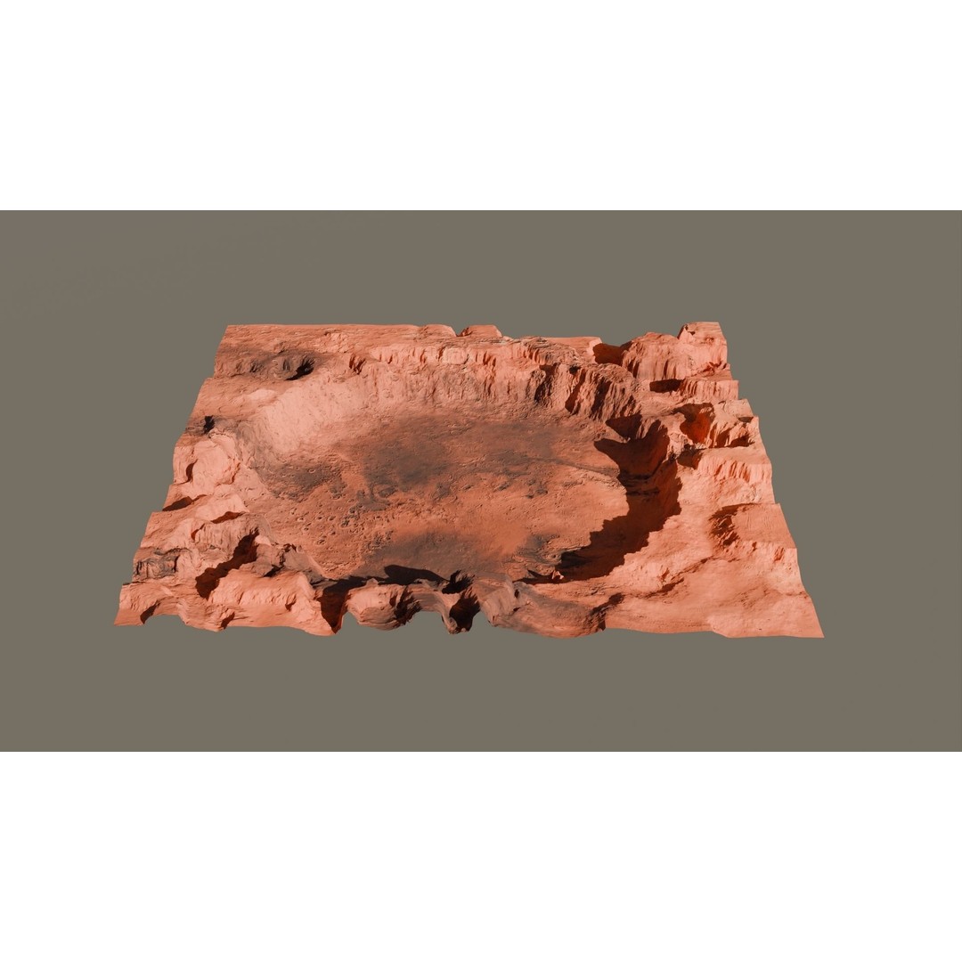 Crater Landscape 3D Model – High Poly PBR Terrain, FBX, OBJ - View 15