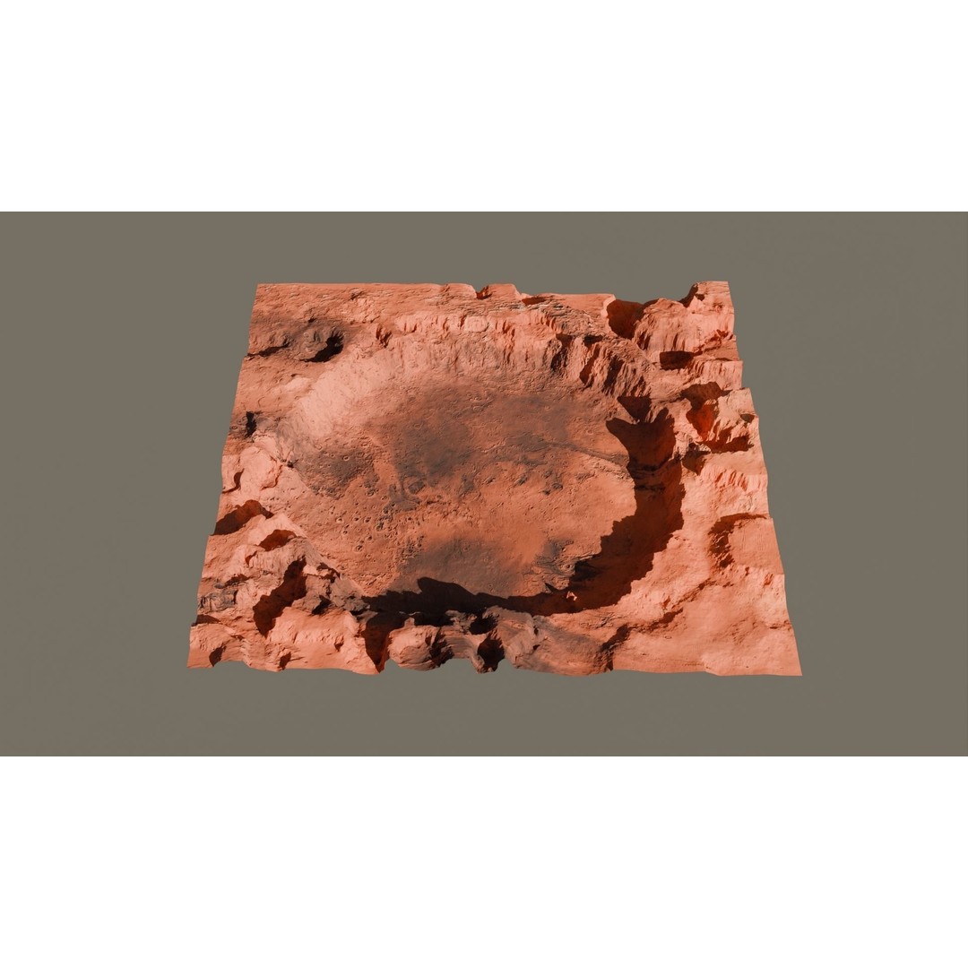 Crater Landscape 3D Model – High Poly PBR Terrain, FBX, OBJ - View 16
