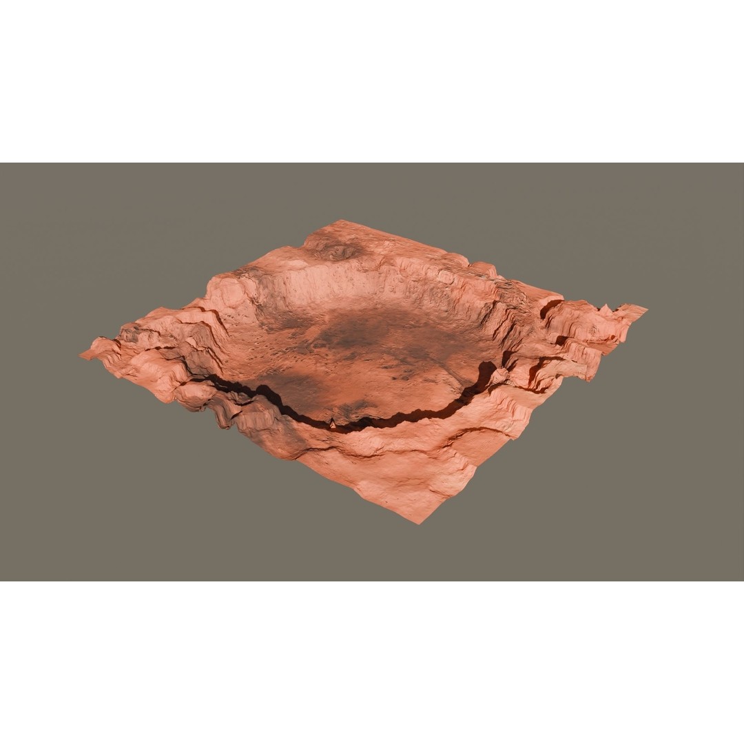Crater Landscape 3D Model – High Poly PBR Terrain, FBX, OBJ - View 17