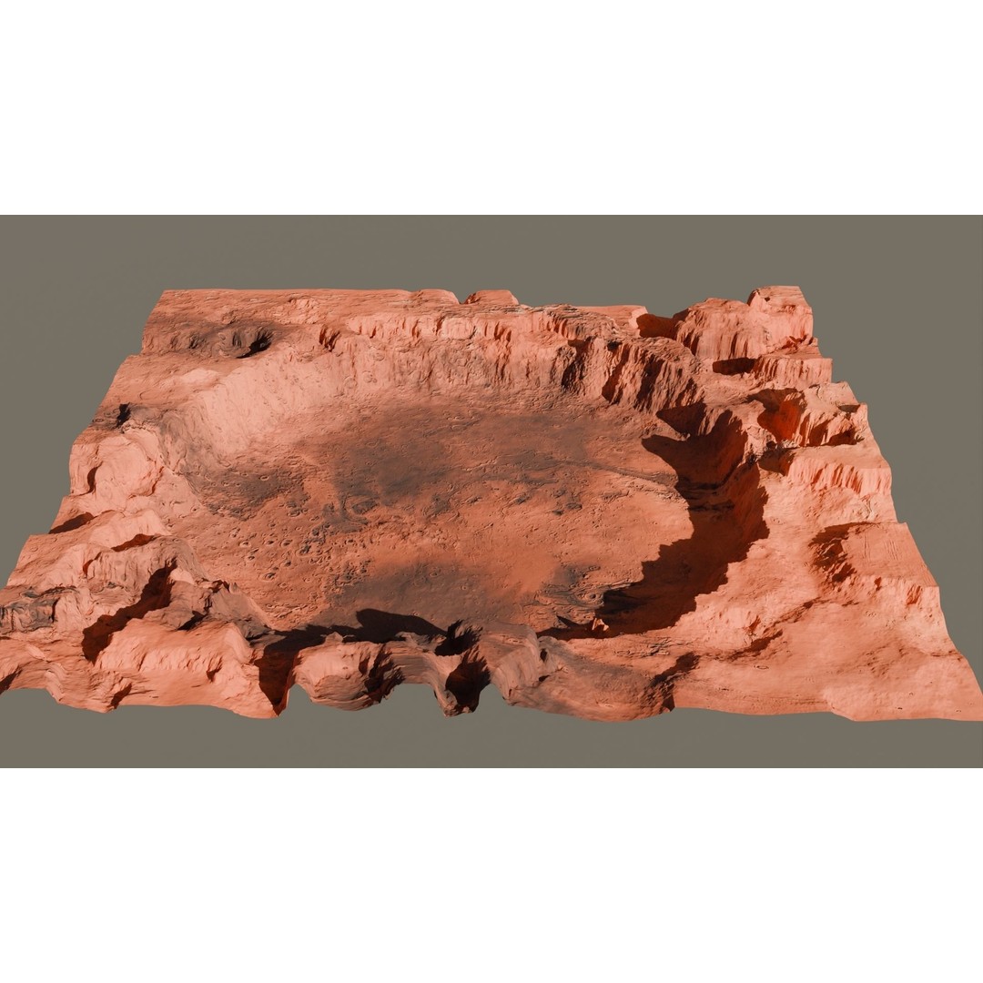 Crater Landscape 3D Model – High Poly PBR Terrain, FBX, OBJ - View 18