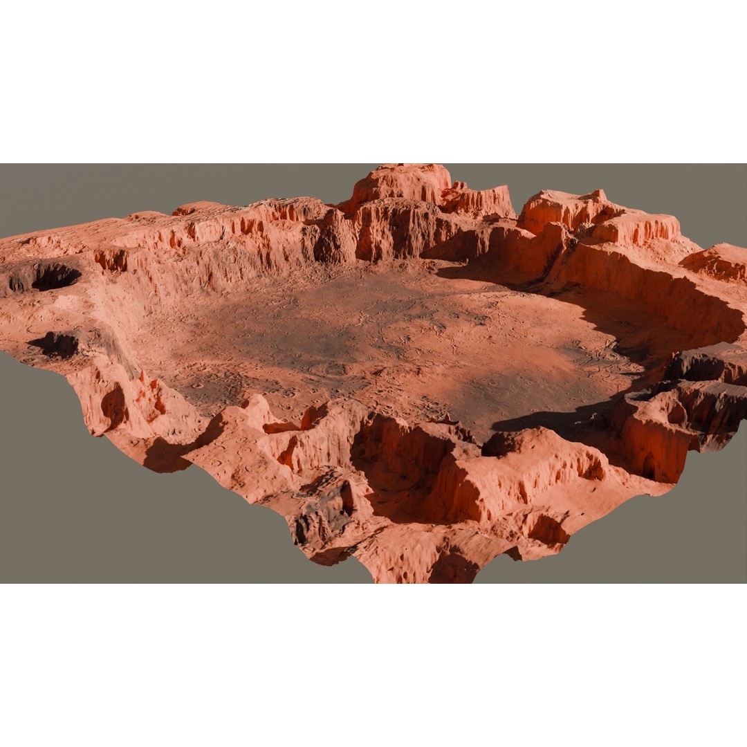 Crater Landscape 3D Model – High Poly PBR Terrain, FBX, OBJ - View 19
