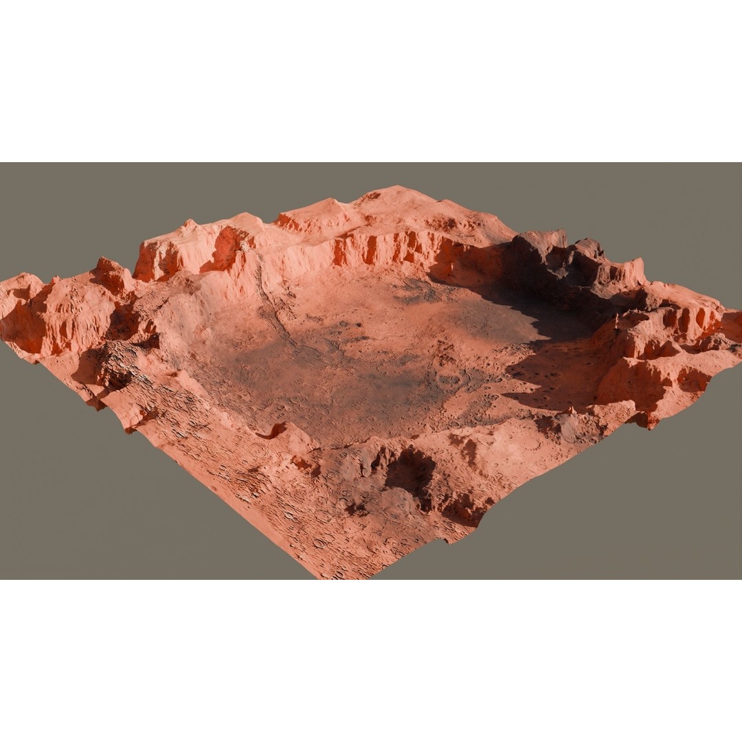 Crater Landscape 3D Model – High Poly PBR Terrain, FBX, OBJ - View 21