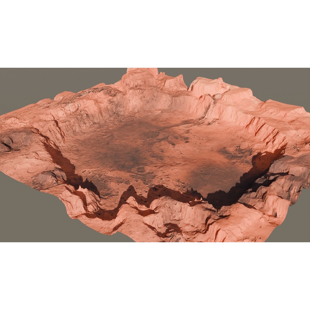 Crater Landscape 3D Model – High Poly PBR Terrain, FBX, OBJ - View 24