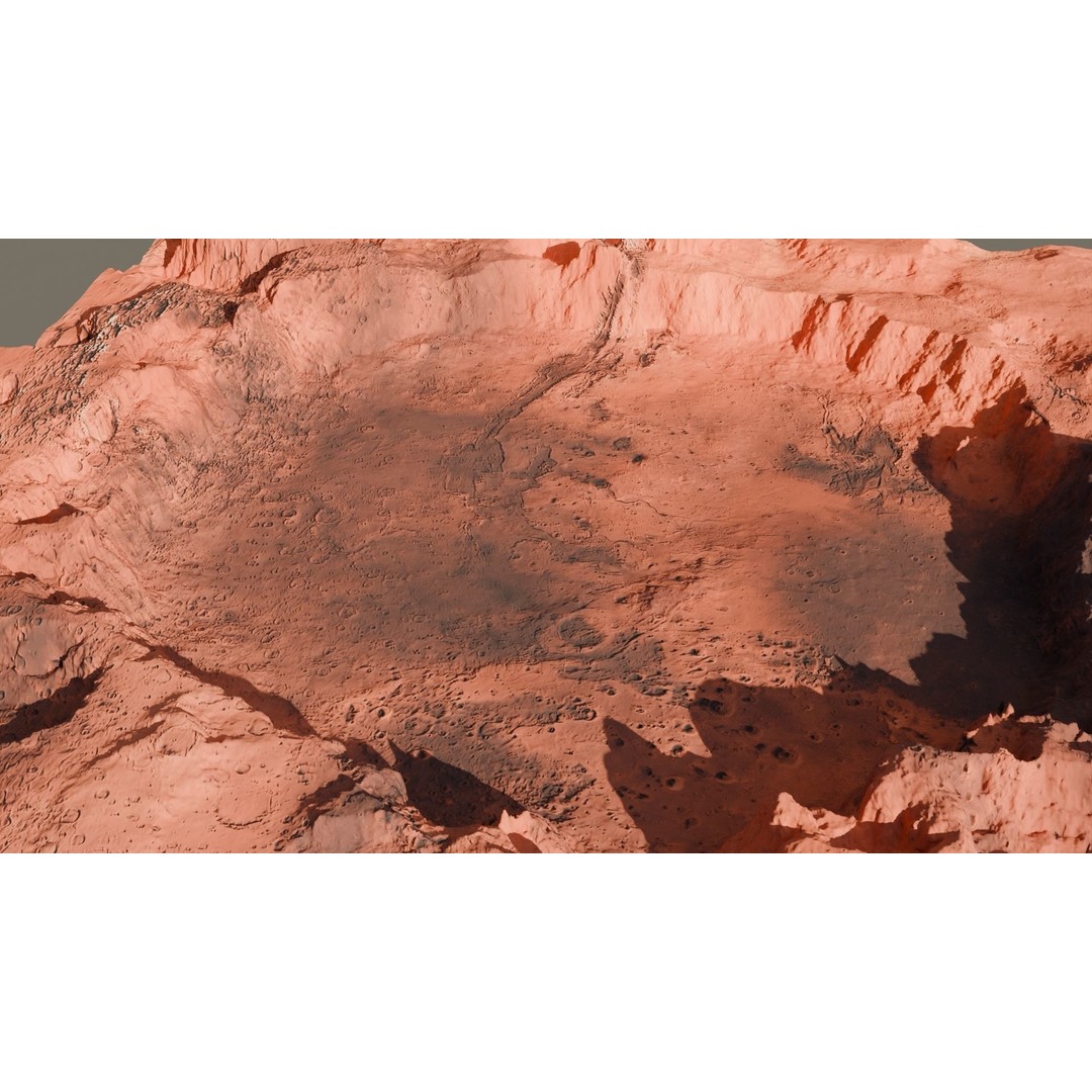 Crater Landscape 3D Model – High Poly PBR Terrain, FBX, OBJ - View 7