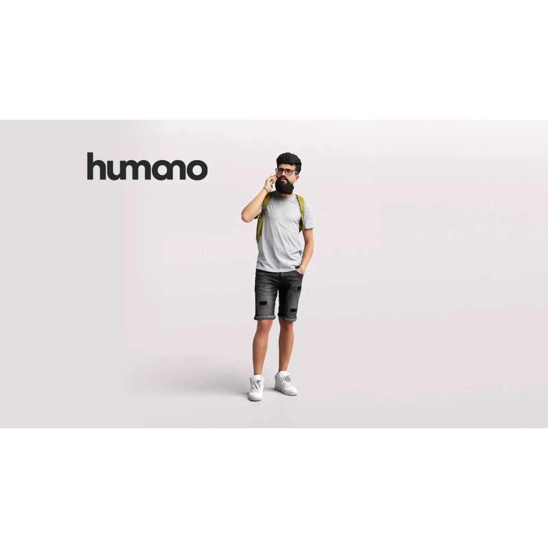Humano Standing Man 3D Model – Realistic Character with PBR Textures - View 2