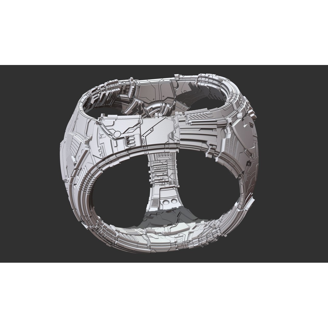 Spaceship 3D Model – Sci-Fi Style Game Asset, FBX, PBR - View 10