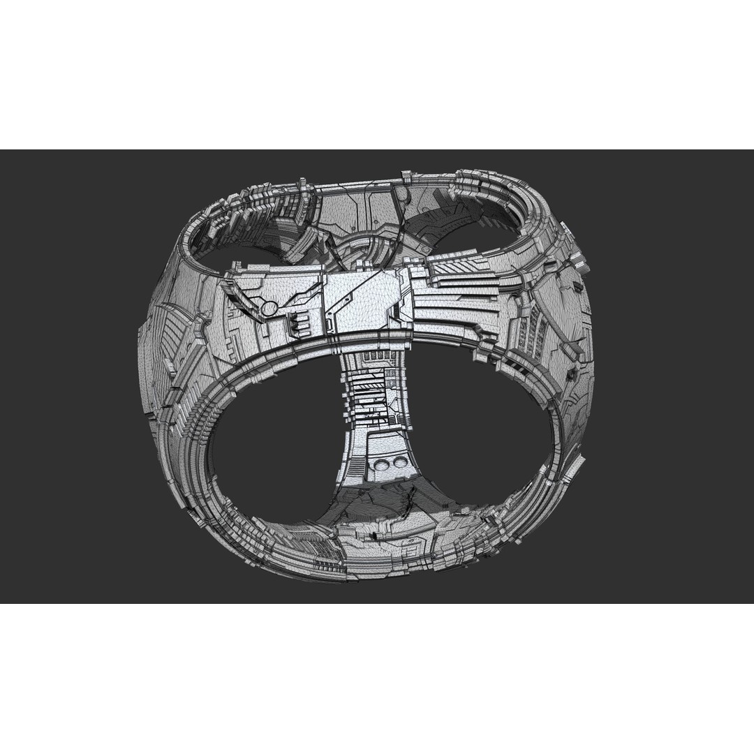 Spaceship 3D Model – Sci-Fi Style Game Asset, FBX, PBR - View 11