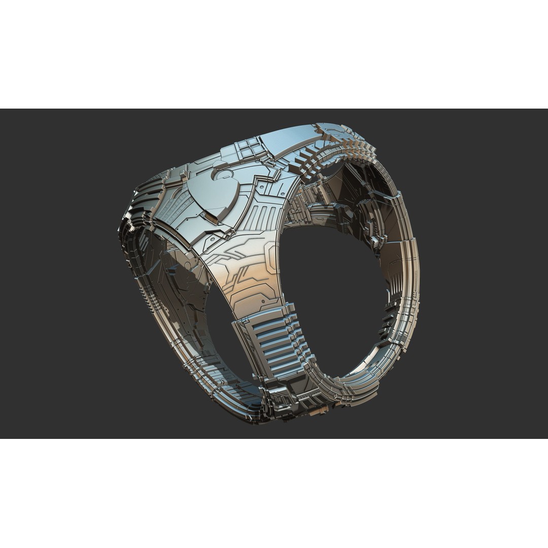 Spaceship 3D Model – Sci-Fi Style Game Asset, FBX, PBR - View 12
