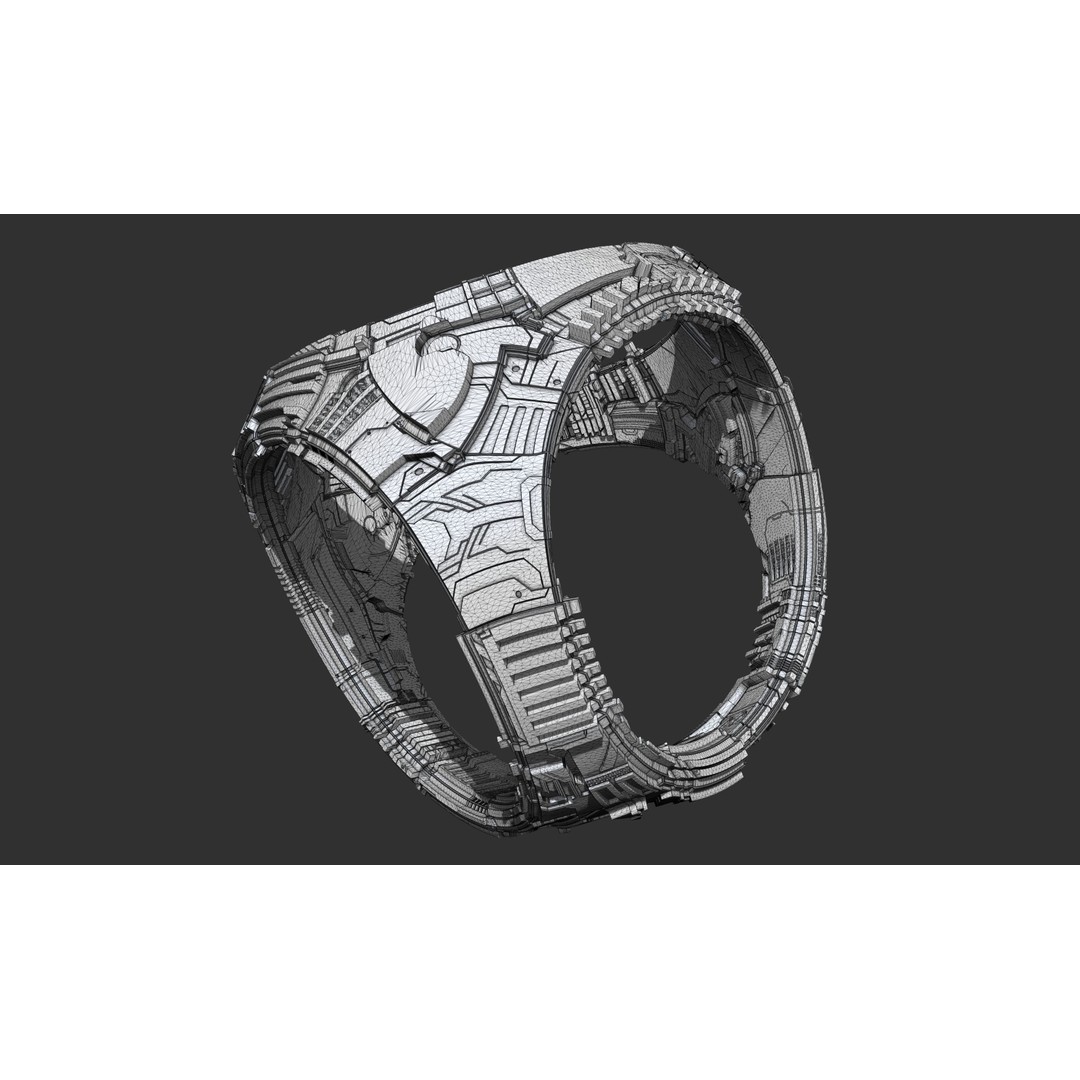Spaceship 3D Model – Sci-Fi Style Game Asset, FBX, PBR - View 14