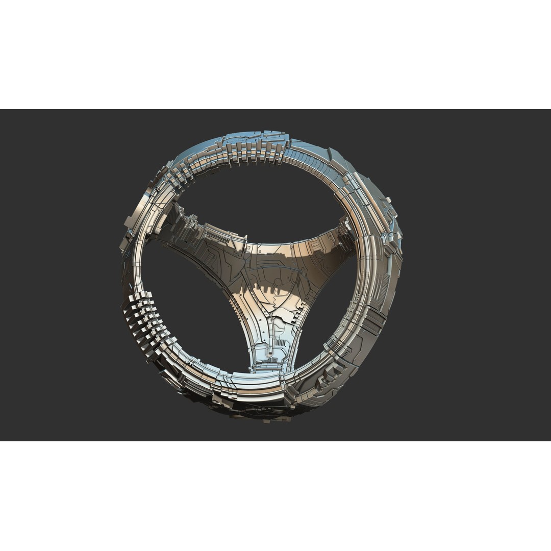 Spaceship 3D Model – Sci-Fi Style Game Asset, FBX, PBR - View 15