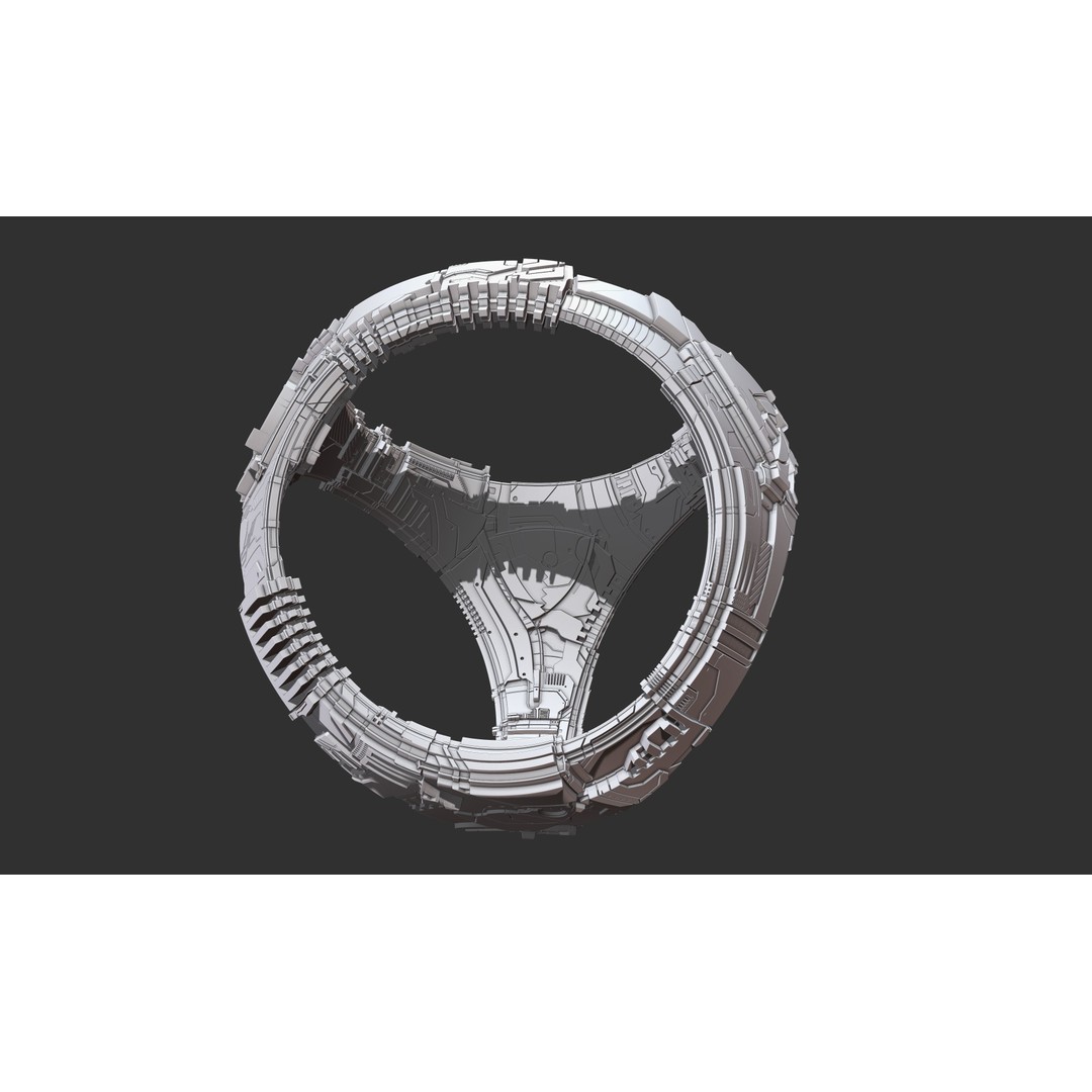 Spaceship 3D Model – Sci-Fi Style Game Asset, FBX, PBR - View 16