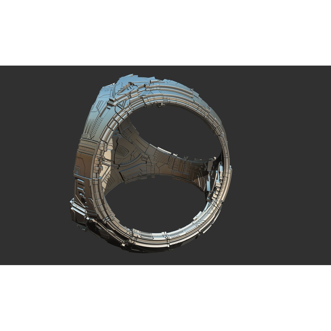 Spaceship 3D Model – Sci-Fi Style Game Asset, FBX, PBR - View 18