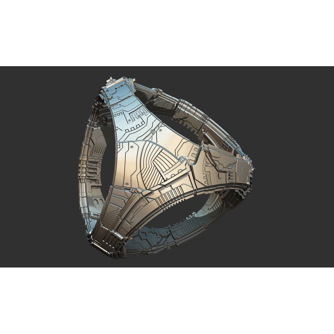 Spaceship 3D Model – Sci-Fi Style Game Asset, FBX, PBR - View 21